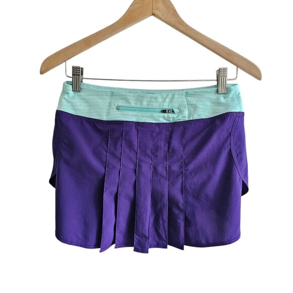 Pearl Izumi Athletic Skirt With Built-In Mesh Unders, Purple Teal, Pleats Size S - Picture 2 of 11